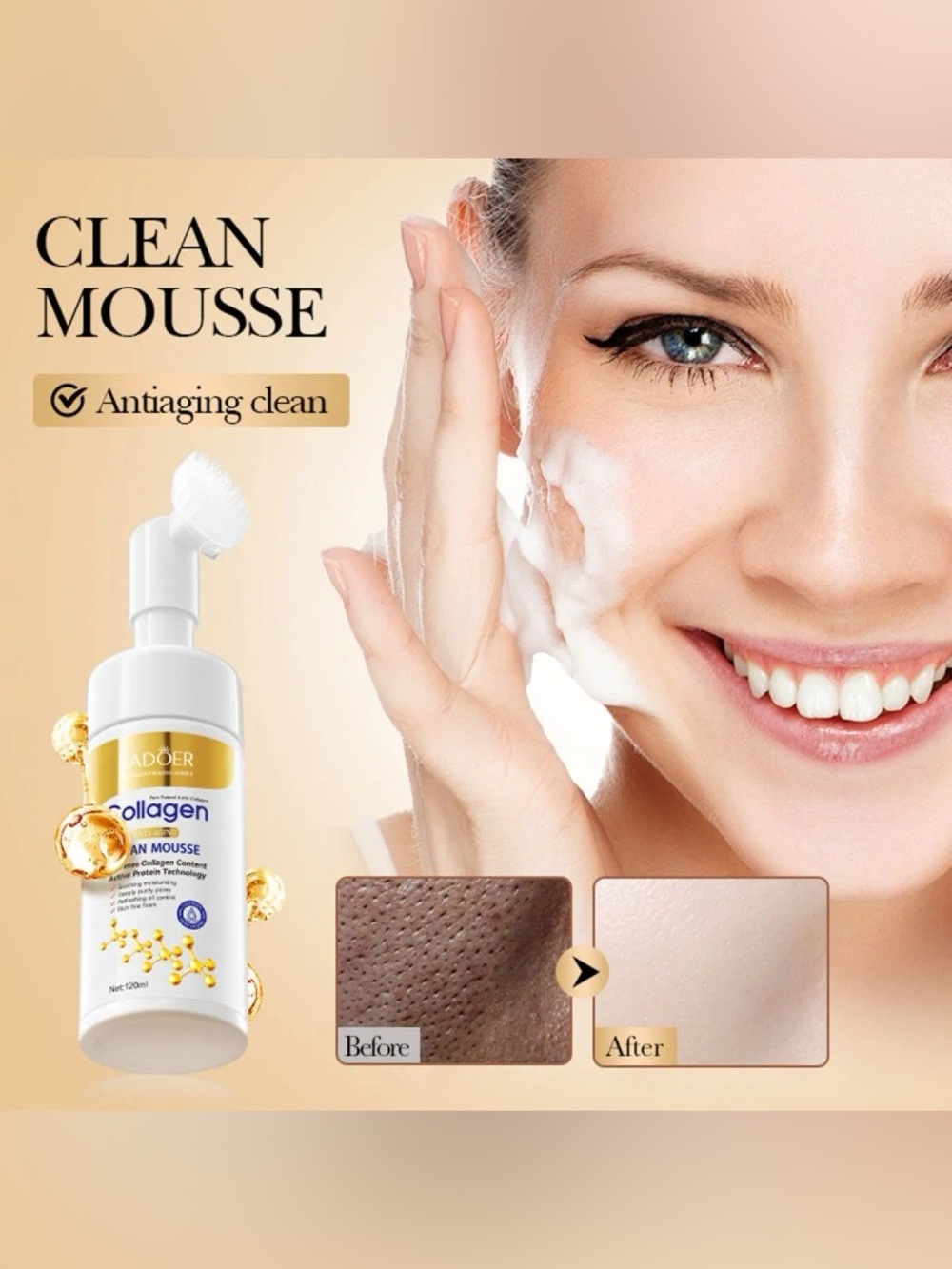 Sadoer Collagen anti-aging Clean Mousse - Picture 2 of 4